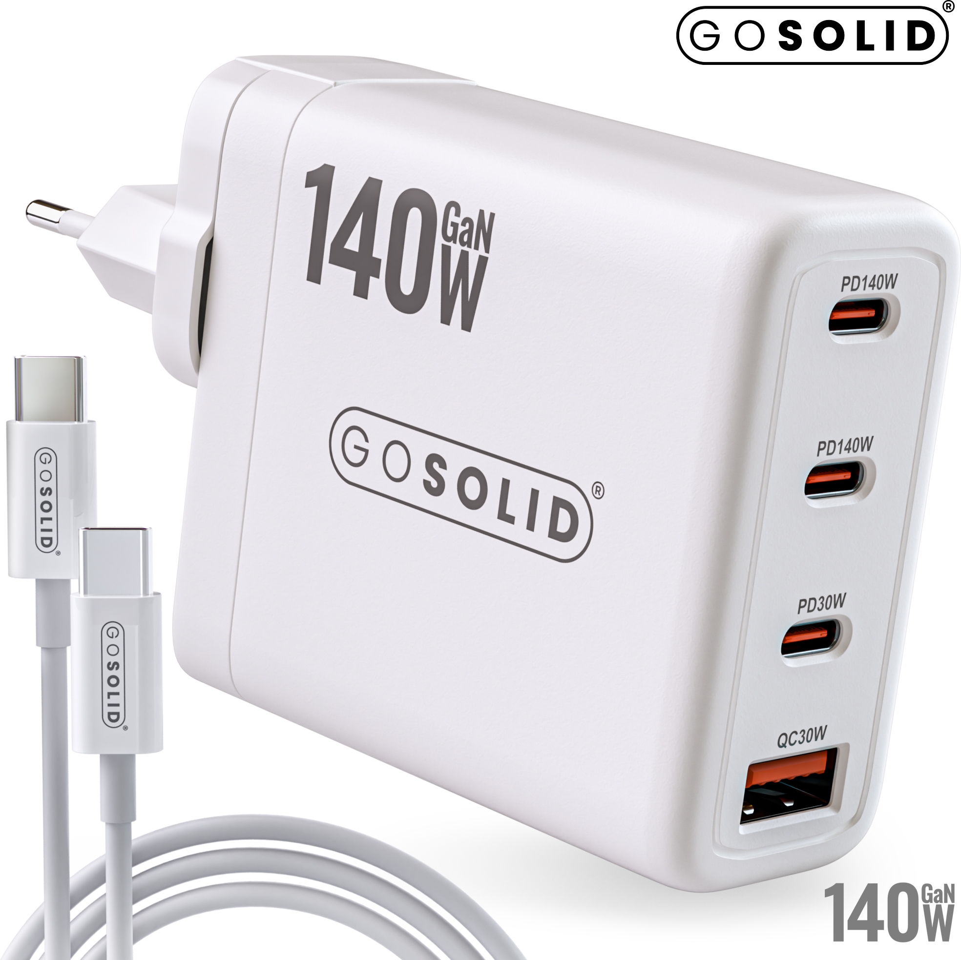 go-solid-oplader-140w-usb-c-voeding-met-4-poorten-3x-usb-c-1x-usb-a-wit-1